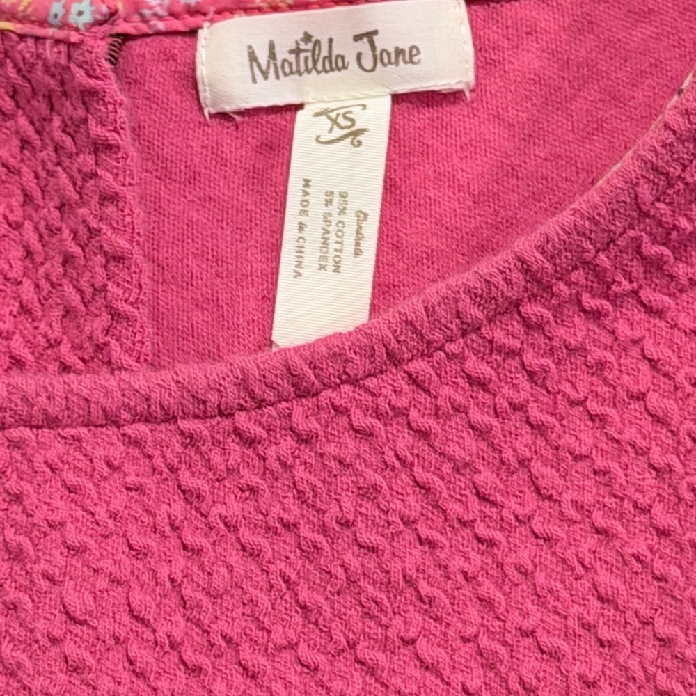 Matilda Jane Pink Textured Long Sleeve Dress XS Girls - Picture 3 of 10